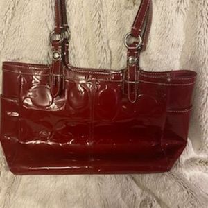 Coach purse, red patent leather